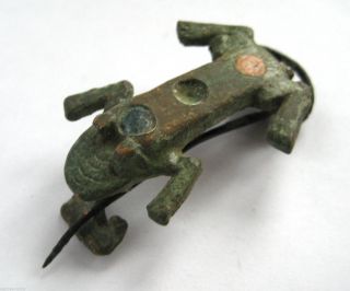 C.  300 A.  D British Found Roman Period Bronze Zoomorphic - Frog Type Brooch photo