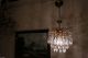 Antique Vintage Waterfall Style Czech Crystal Chandelier Lamp Light 1950 ' S10in Chandeliers, Fixtures, Sconces photo 11