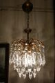 Antique Vintage Waterfall Style Czech Crystal Chandelier Lamp Light 1950 ' S10in Chandeliers, Fixtures, Sconces photo 1