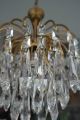 Antique Vintage Waterfall Style Czech Crystal Chandelier Lamp Light 1950 ' S10in Chandeliers, Fixtures, Sconces photo 5