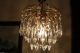 Antique Vintage Waterfall Style Czech Crystal Chandelier Lamp Light 1950 ' S10in Chandeliers, Fixtures, Sconces photo 6