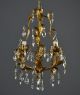 Crystal Hollywood Regency Tole Chandelier C1950 Two Available Vintage Gold Chandeliers, Fixtures, Sconces photo 1