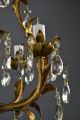 Crystal Hollywood Regency Tole Chandelier C1950 Two Available Vintage Gold Chandeliers, Fixtures, Sconces photo 3