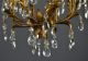 Crystal Hollywood Regency Tole Chandelier C1950 Two Available Vintage Gold Chandeliers, Fixtures, Sconces photo 4