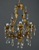 Crystal Hollywood Regency Tole Chandelier C1950 Two Available Vintage Gold Chandeliers, Fixtures, Sconces photo 6