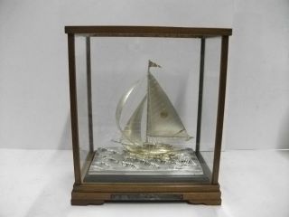 The Sailboat Of Silver970 Of The Most Wonderful Japan.  A Japanese Antique. photo