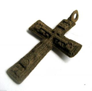 Circa.  1100 A.  D English Early Medieval Period Ae Bronze Crusades Cross Pendant.  Vf photo