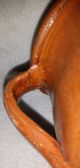 Antique Country Primitive Redware Pottery Pitcher Slip Decorated W / Flower Primitives photo 6