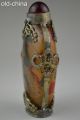 China Collectible Decorate Handwork Old Glass Miao Silver Dragon Snuff Bottle Snuff Bottles photo 1