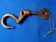 Strange Lock Primitive Antique Brass With Key Early Bicycle Motor Bike Vending? Locks & Keys photo 1