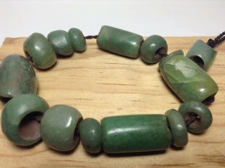 Green Quartz Aventurine Beads - 15 - Rounded - Tube Beads (pre Columbian Style) photo