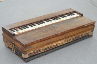 Antique Bartlett Small Reed Organ Of 1845 (elbow Melodeon) Ripe For Restoration photo