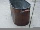 Vintage 1920s - 1930s Era Copper Wash Tub Boiler W Red.  Wooden Handles Tub 1 Other Antique Home & Hearth photo 2