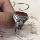 1900 Old Men ' S Islamic Agate Ring Vintage Deer Engraved Afghan Antique Size 12 Islamic photo 1