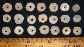 (21) Choice Sahara Neolithic Quartz Beads (9 - 12mm) Prehistoric African Artifacts photo