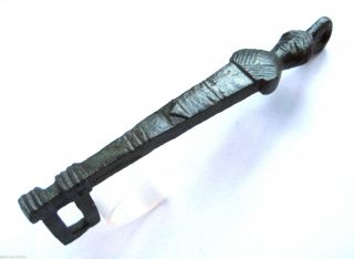 C.  50 A.  D Huge British Found Roman Period Bronze Key In The Form Of A Goddess photo