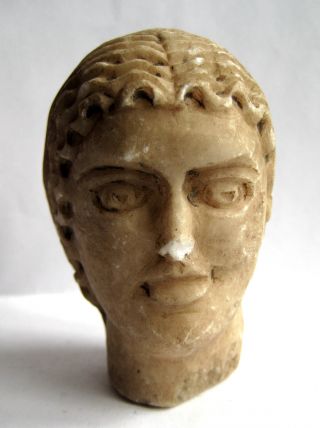 C.  50 - 100 A.  D Large British Found Marble Statue Section - Head Of Female Deity photo