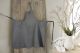 Antique French Country Blue Apron Cotton Gingham Indigo Blue C1900 Old Mct Primitives photo 1