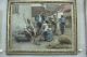 Antique French Country Blue Apron Cotton Gingham Indigo Blue C1900 Old Mct Primitives photo 3