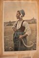 Antique French Country Blue Apron Cotton Gingham Indigo Blue C1900 Old Mct Primitives photo 4