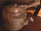 Antique Primitive Hearth Tea Pot W/ Top,  Spout Brass Hook,  Handle Cast Aluminum? Primitives photo 7