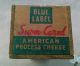Vintage Wooden Box - 2 Lb.  Blue Label Cured American Process Cheese Box Boxes photo 2