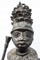 Authentic Old Benin Bronze Statue Figure King On Horse African Tribal Art 21.  5 