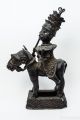 Authentic Old Benin Bronze Statue Figure King On Horse African Tribal Art 21.  5 