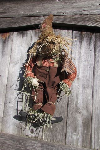 Primitive Halloween Grungy Folkart Olde Squirt Scarecrow photo