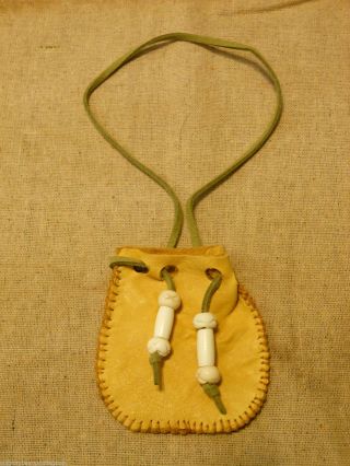 Accessory,  Medicine,  Storage,  Ditty Bag For Bear Or Doll - Smoked Buckskin photo