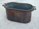 Vintage 1920s - 1930s Era Copper Wash Tub Boiler W.  Wooden Handles Tub 2 Other Antique Home & Hearth photo 1