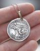 Ancient Coin Of Alexander The Great With 18ct Yellow Gold And Diamonds. Greek photo 1