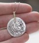 Ancient Coin Of Alexander The Great With 18ct Yellow Gold And Diamonds. Greek photo 2