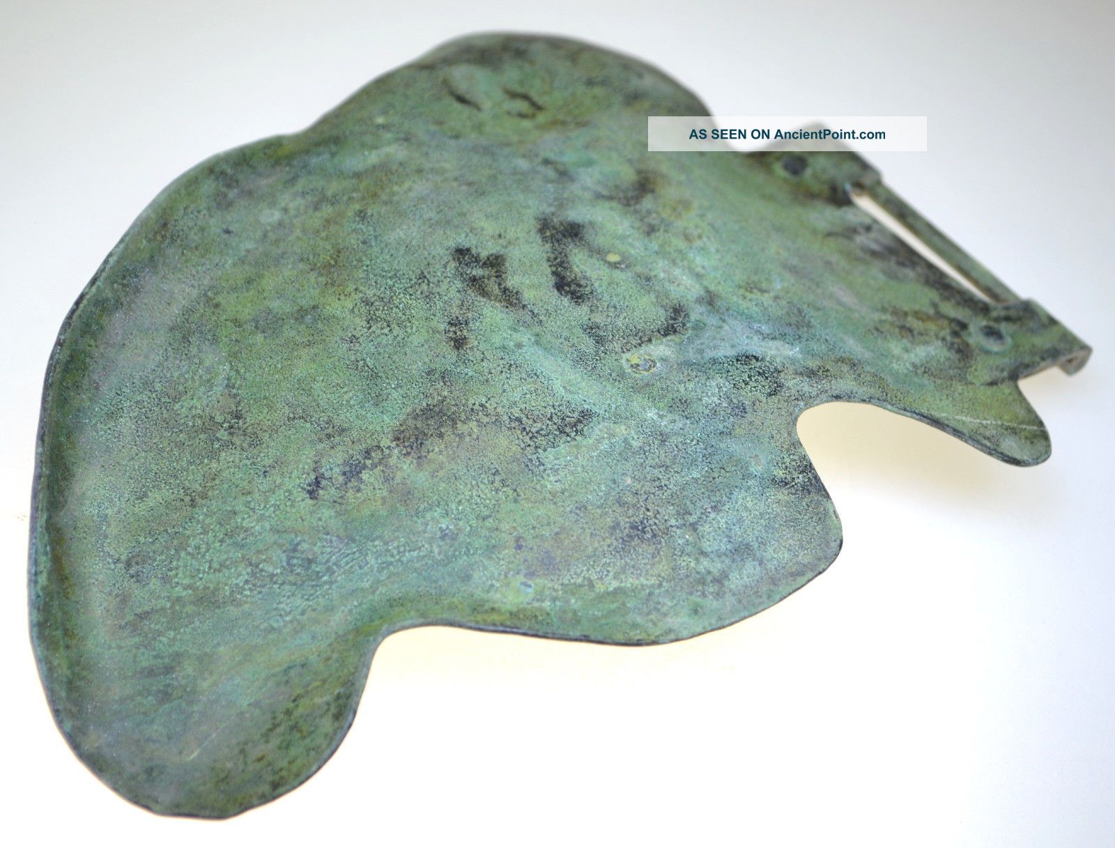 Roman Bronze Cheek Piece/part Of A Helmet Roman photo