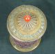 Rare Chinese Gold Washed Rhodonite Silver Filigree Tea Canister Round Caddy Other Chinese Antiques photo 1