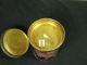 Rare Chinese Gold Washed Rhodonite Silver Filigree Tea Canister Round Caddy Other Chinese Antiques photo 3