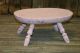 Vtg Wood Stool Milking Country Primitive Rustic Farm Wooden Foot Rest Step Pink Primitives photo 1