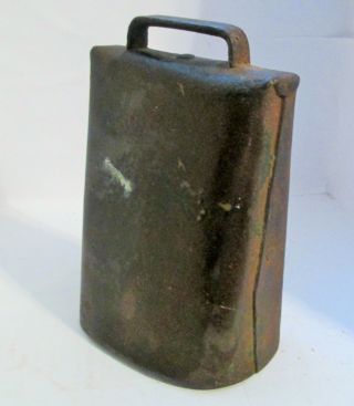 Large Antique Iron Cow Bell Hand Forged 7 