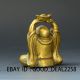 Chinese Brass Handwork Carved Statue - - - - Maitreya Buddha& Ingot Other Antique Chinese Statues photo 2