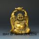 Chinese Brass Handwork Carved Statue - - - - Maitreya Buddha& Ingot Other Antique Chinese Statues photo 4