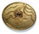 Antique Art Nouveau Enamel Button Hand Painted Violet Flower Design Buttons photo 1