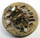 Antique Pierced Brass Button Cat Face & Paw Bursting Through Buttons photo 1