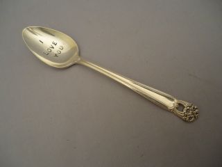 Antique Spoon Silverplate 1847 Rogers Bros Eternally Yours Engraved I Love You photo