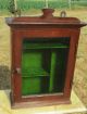 Vintage French Wood Medicine Wall Cabinet Apothecary Display Glass Door 1900-1950 photo 1