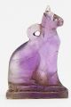 Ancient Egyptian Amethyst Amulet Of Bastet 18th - 22nd Dynasty C.  1550 - 713 Bc Egyptian photo 1