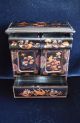 Antique Miniature Japanese Black Lacquered Table Top Collectors Cabinet 1800-1899 photo 2