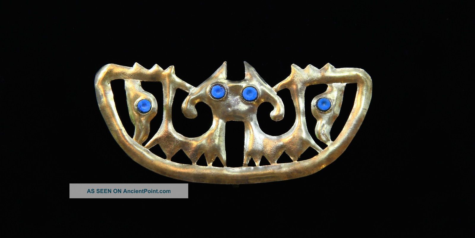 Ancient Pre Columbian Peru Chimu Gold Copper Zoomorphic Ornament 1000 Ad The Americas photo