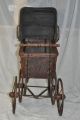 Antique? Baby Doll Bear Carriage Stroller Wood W/ Linen Cloth Lining In Buggy Baby Carriages & Buggies photo 5