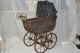 Antique? Baby Doll Bear Carriage Stroller Wood W/ Linen Cloth Lining In Buggy Baby Carriages & Buggies photo 7