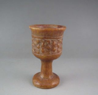 Antique Chinese Old Jade Carved Wine Cup Carving photo